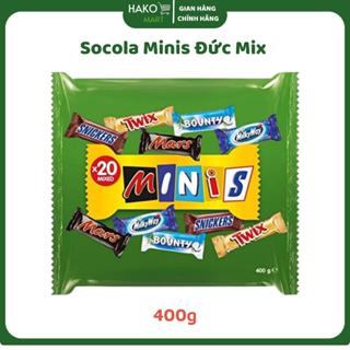  Socola Minis Đức Gói 400G Mix 5 Loại Snicker Bounty Twix Milky Way Mars 