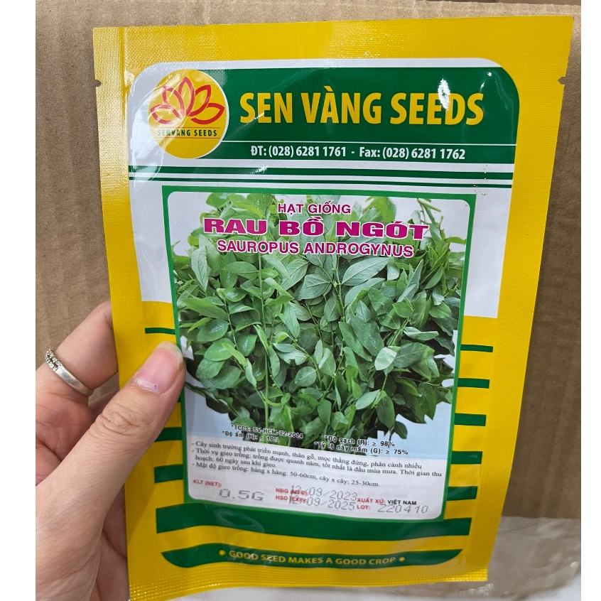 Hạt giống Rau Ngót gói 1gram  hàng chính hãng công ty đóng gói