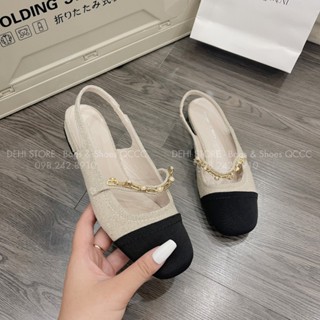  Giày Bệt Nữ Giày Búp Bê Dây Ngọc Xuất Dư Hở Ngón Hàng CK FULLBOX D2914 