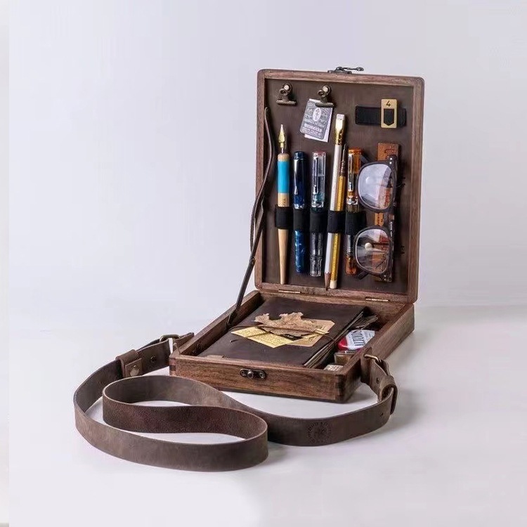 Túi Gỗ Đựng Bút Cọ, Sách WoodBox de Herramientas - Home and Garden