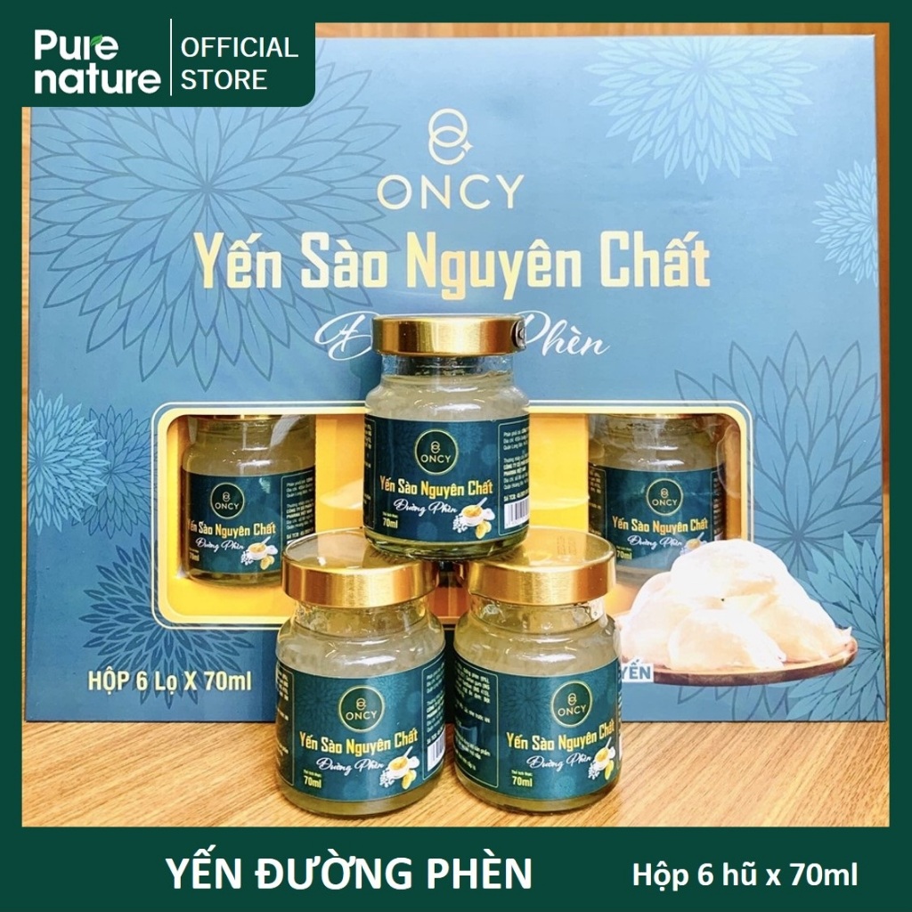 YẾN SÀO CAO CẤP ONCY ĐƯỜNG PHÈN - HỘP 6 HŨ