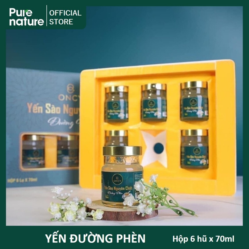 YẾN SÀO CAO CẤP ONCY ĐƯỜNG PHÈN - HỘP 6 HŨ