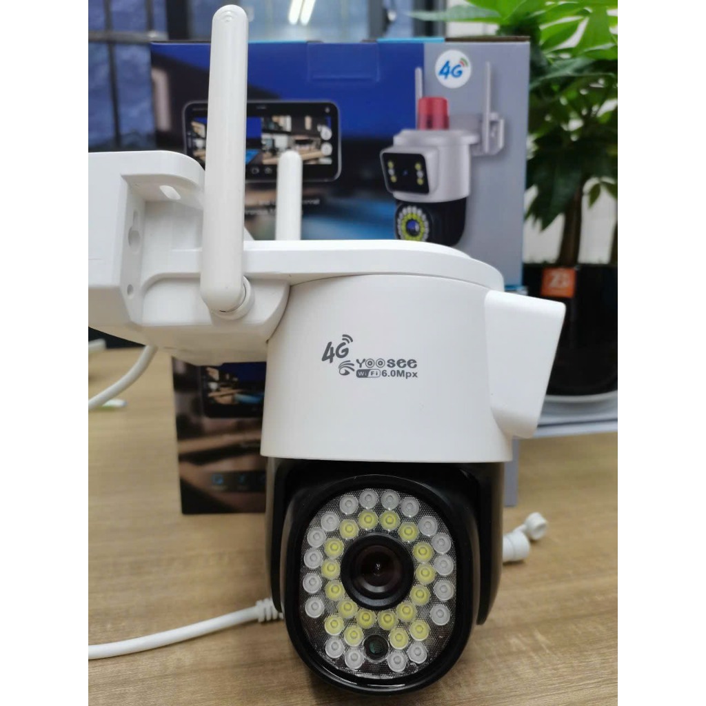 Camera Yoosee 2 Mắt Kép 4G Dùng Sim Q42-4G Full HD 6.0Mpx, Xem 2 Khung Hình Cùng Lúc, Xoay 360 Độ