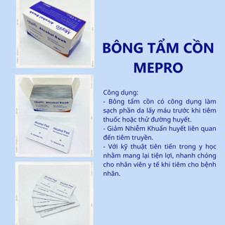 Bông tẩm cồn y tế, bông sát khuẩn Mepro dành cho tiêm chủng