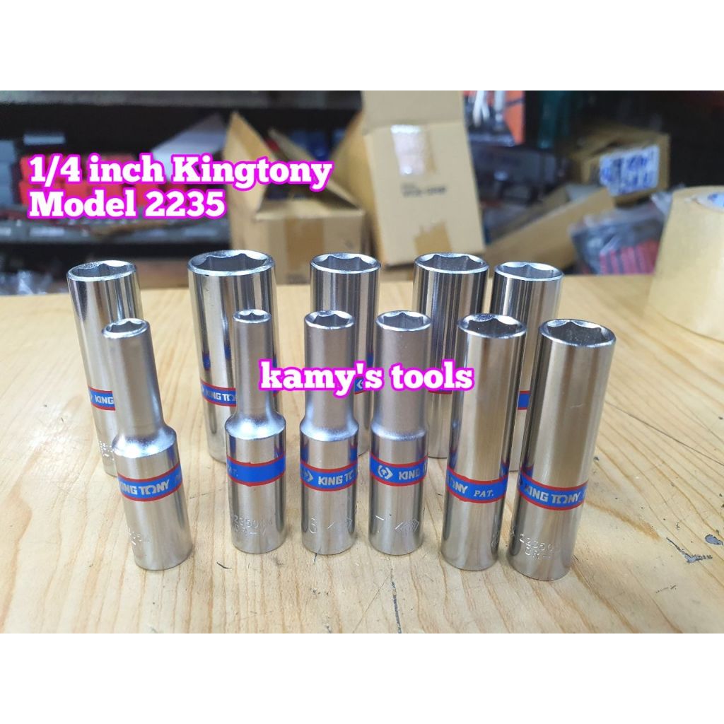 Đầu tuýp đầu khẩu dài 1/4 inch Kingtony 4mm 4.5mm 5mm 5.5mm 6mm 7mm 8mm 9mm 10mm 11mm 12mm 13mm 14mm model 2235