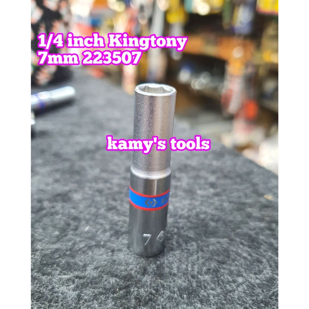 Đầu tuýp đầu khẩu dài 1/4 inch Kingtony 4mm 4.5mm 5mm 5.5mm 6mm 7mm 8mm 9mm 10mm 11mm 12mm 13mm 14mm model 2235
