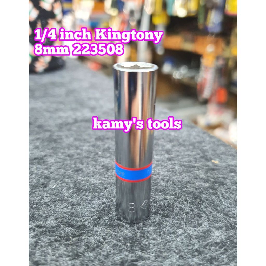 Đầu tuýp đầu khẩu dài 1/4 inch Kingtony 4mm 4.5mm 5mm 5.5mm 6mm 7mm 8mm 9mm 10mm 11mm 12mm 13mm 14mm model 2235