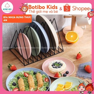 Đĩa nhựa đựng thức ăn chất liệu lúa mạch đi picnic BOTIBO KIDS