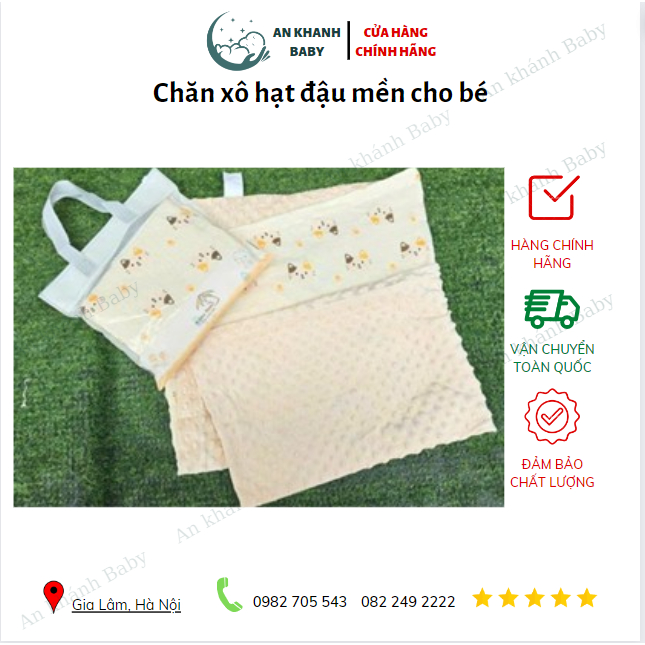 Chăn xô hạt đậu mền cho bé 80*100cm