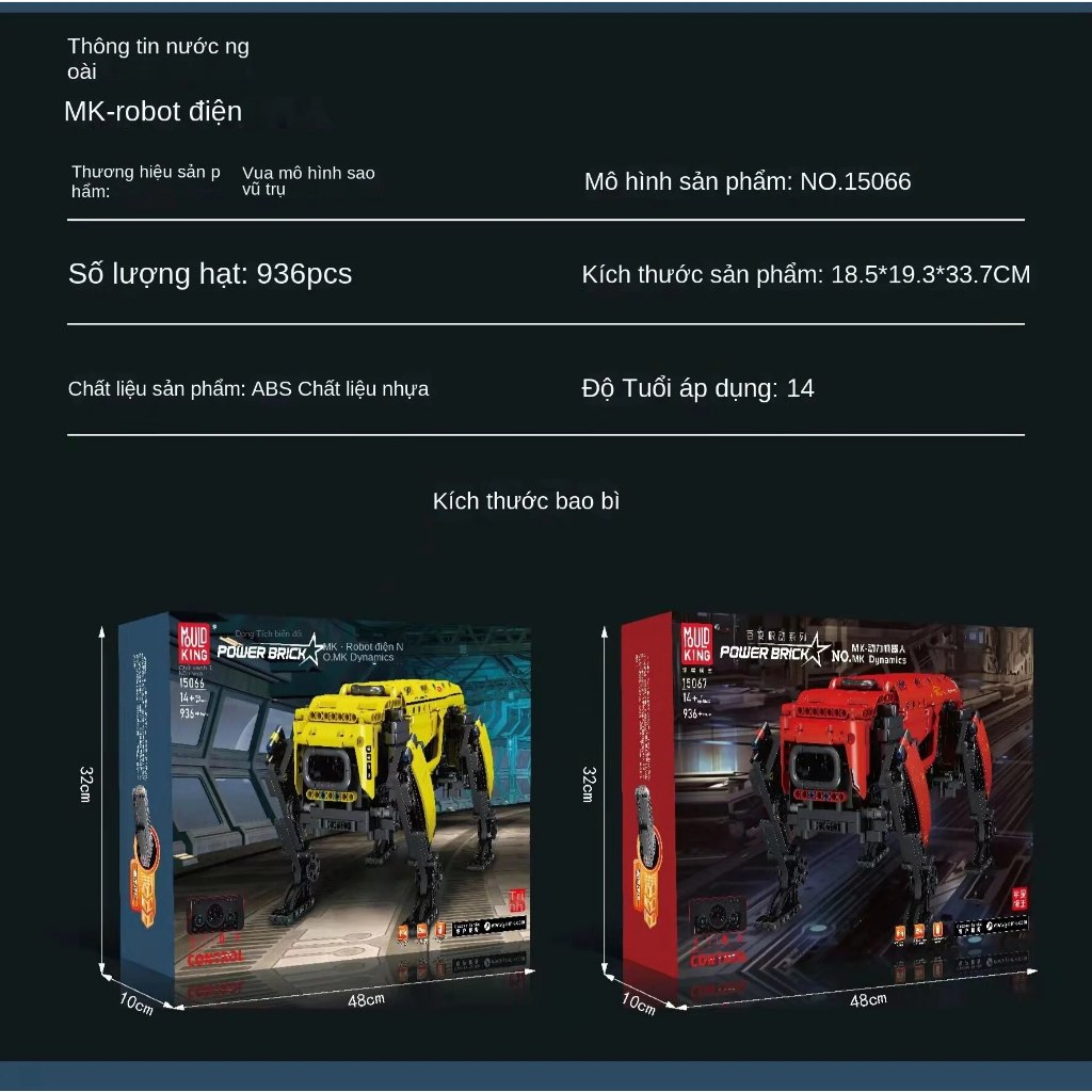 𝐋𝐄𝐆𝐎 sê-ri công nghệ Mould King 15066/15067 Chó robot điều khiển từ xa 936+ PCS