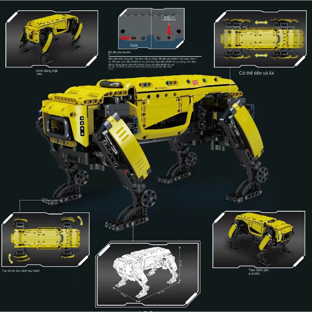 𝐋𝐄𝐆𝐎 sê-ri công nghệ Mould King 15066/15067 Chó robot điều khiển từ xa 936+ PCS