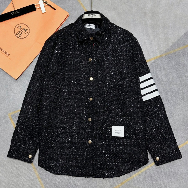 Áo Bomber 124 Thome 3 Sọc Kim Tuyến Đính Kim Sa Phối Hàng 3 Lớp Thời Trang Nam