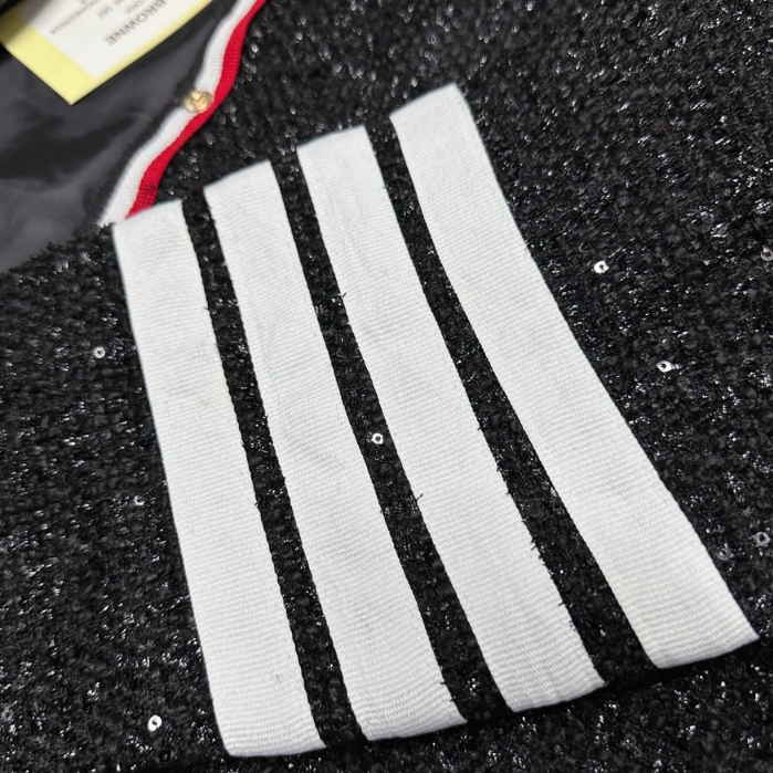 Áo Bomber 124 Thome 3 Sọc Kim Tuyến Đính Kim Sa Phối Hàng 3 Lớp Thời Trang Nam