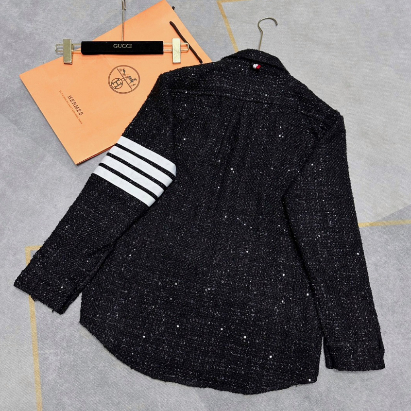 Áo Bomber 124 Thome 3 Sọc Kim Tuyến Đính Kim Sa Phối Hàng 3 Lớp Thời Trang Nam