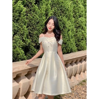 Váy dự tiệc tafta trễ vai hàng thiết kế Lucido Fashion V35