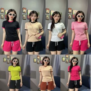 Đồ bộ nữ thun gân đùi mặc nhà, set đồ nữ mặc nhà mùa hè dành cho nữ - TQ6 Set đồ nữ đi chơi
