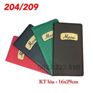 CUỐN BÌA MENU BÌA DA 10-20 LÁ ( 16x29cm)