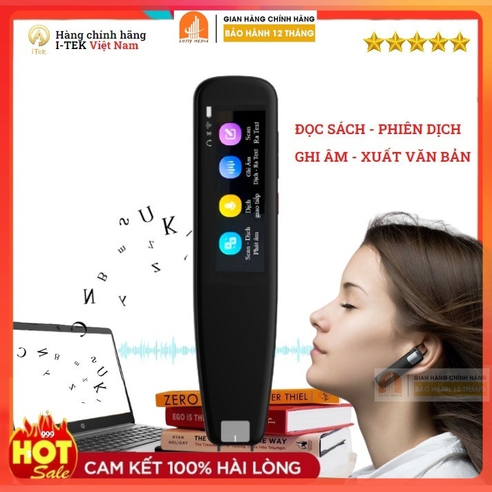 Bút phiên dịch đọc dịch xuất văn bản Kaw Công nghệ AI tiên tiến i-Tek Chính Hãng, Máy phiên dịch Đa Ngôn Ngữ Ra TiếnViệt