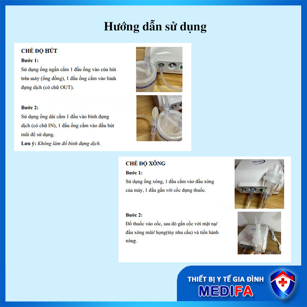 Máy Xông Hút Mũi Họng 2 Trong 1 Oromi C28M Công Suất Máy Lớn, Độ Bền Cao, Phù Hợp Dùng Cho Gia Đình