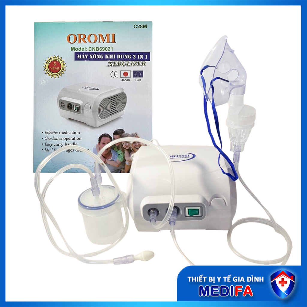 Máy Xông Hút Mũi Họng 2 Trong 1 Oromi C28M Công Suất Máy Lớn, Độ Bền Cao, Phù Hợp Dùng Cho Gia Đình