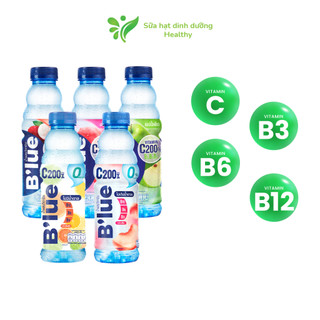 Nước Uống Giải Khát B'LUE Hương Trái Cây Không Đường/ Ít Đường Chứa Vitamin, Giàu Khoáng Chất (Chai 500ML)