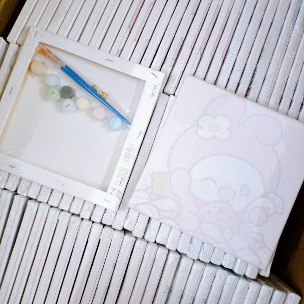 Tranh số hóa tô màu khung gỗ xinh xắn 20x20cm