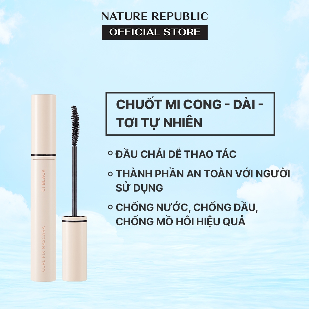 Nature Republic Chuốt mi Botanical Mood Wear Curl Fix Mascara (màu 01 Black) 7g