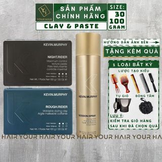 Combo sáp & gôm kevin murphy rough rider 100g | night rider 100g | session spray 400ml