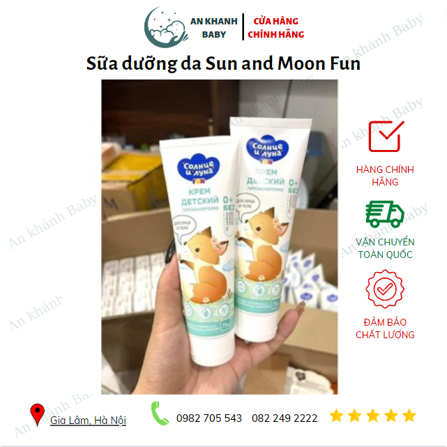 Sữa dưỡng da Sun and Moon con sóc an toàn cho bé từ sơ sinh