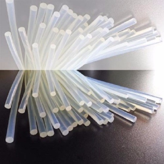 Keo nến nhỏ silicon dành cho súng bắn keo 20w size 7mm - Que keo nến trong suốt 28cm có thể hơ lửa làm hoa kẽm nhung