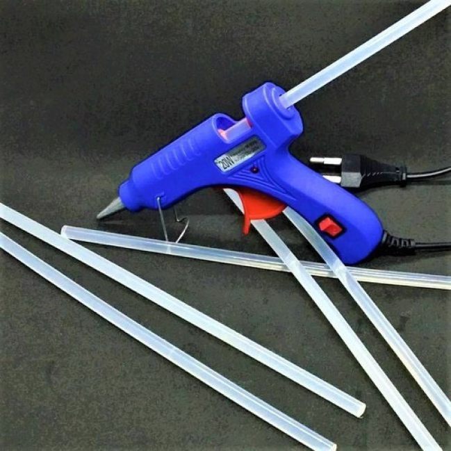 Keo nến nhỏ silicon dành cho súng bắn keo 20w size 7mm - Que keo nến trong suốt 28cm có thể hơ lửa làm hoa kẽm nhung