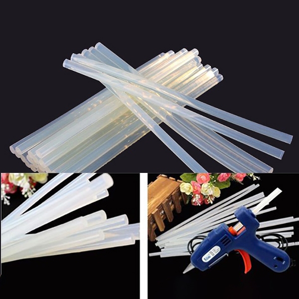 Keo nến nhỏ silicon dành cho súng bắn keo 20w size 7mm - Que keo nến trong suốt 28cm có thể hơ lửa làm hoa kẽm nhung