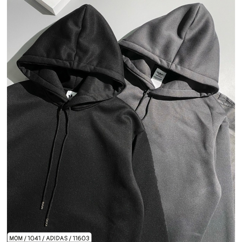 Áo hoodie thu đông có hoạ tiết in logo đơn giản hai màu đen xám thời trang nam nữ phong cách giới trẻ size s đến xl