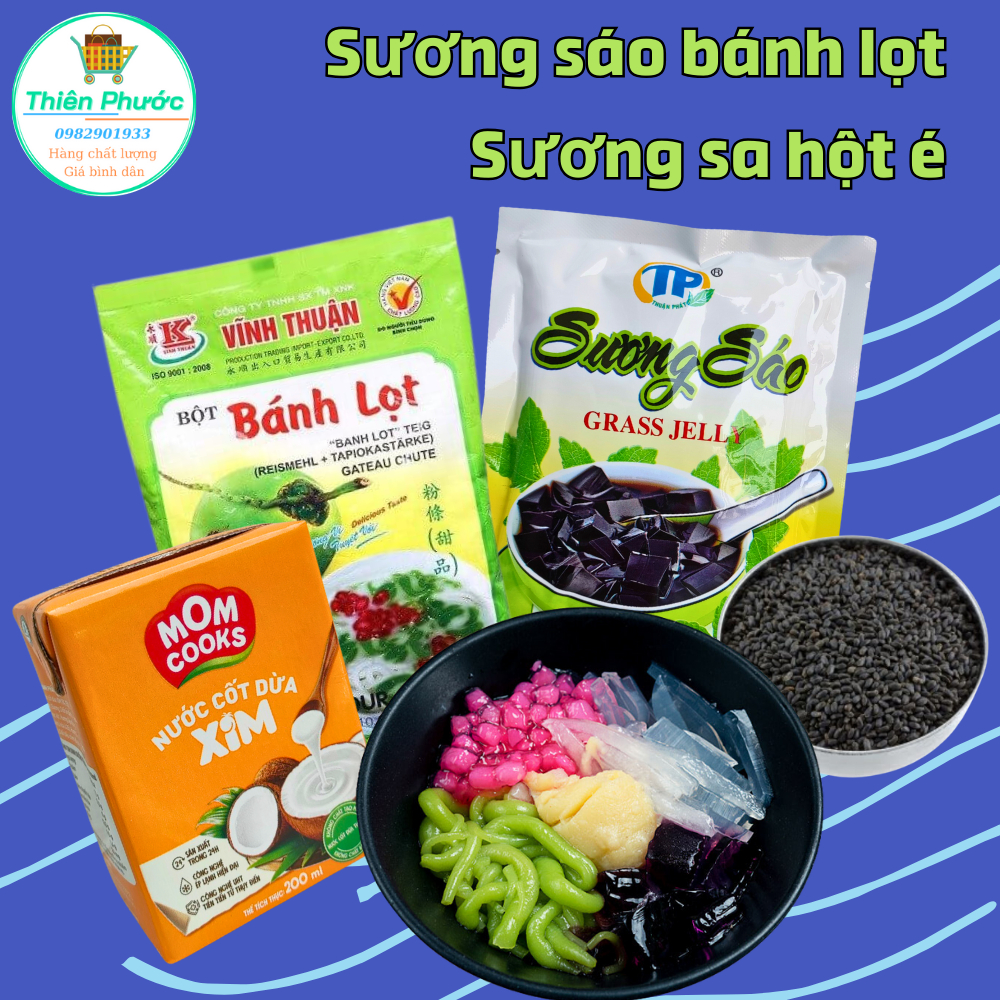 Sương sáo Thuận Phát (thạch đen) gói 50g ăn ngon, dễ nấu - hàng chính hãng xịn