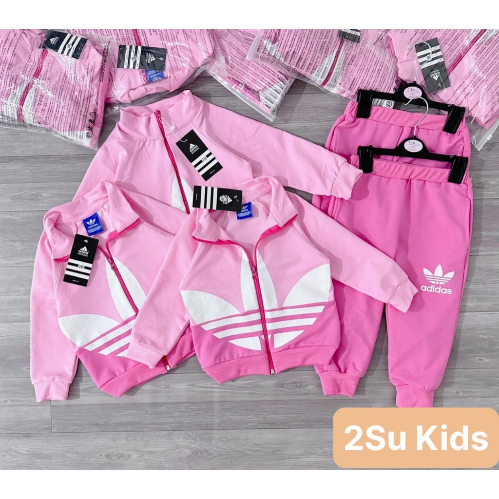 Bộ adidas hồng bé gái-S006