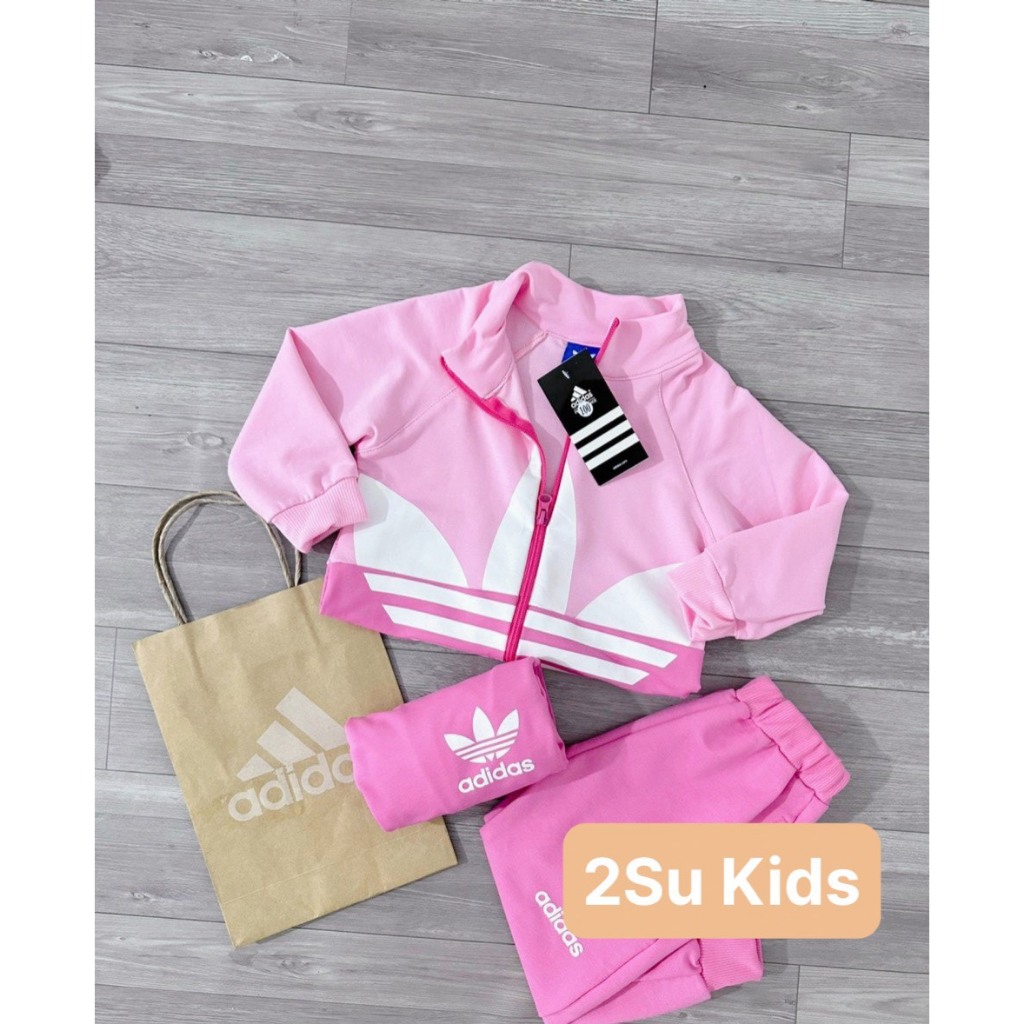 Bộ adidas hồng bé gái-S006