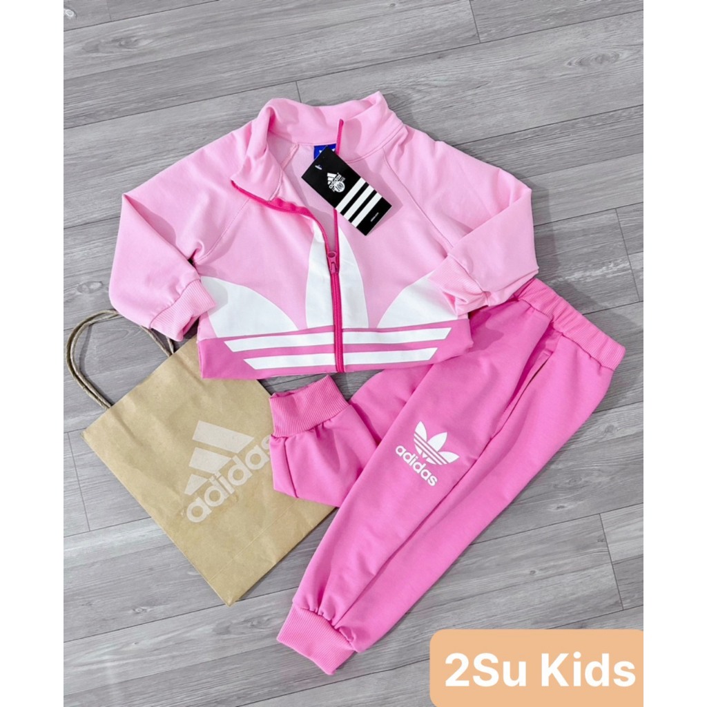 Bộ adidas hồng bé gái-S006