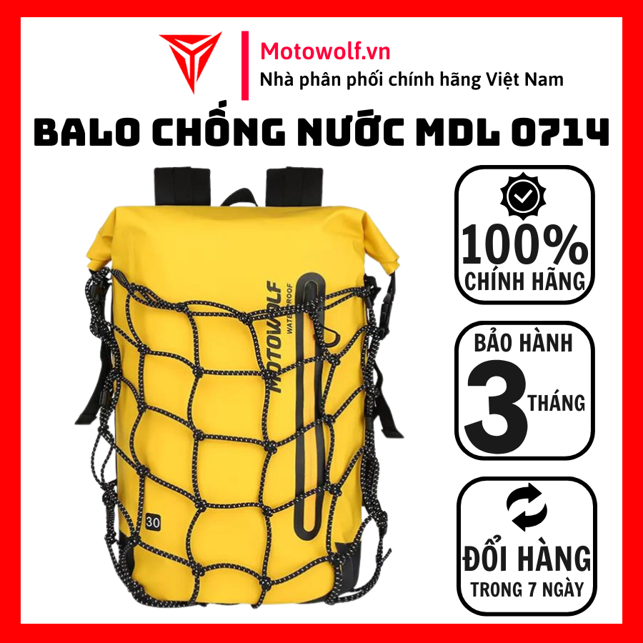 Balo Chống Nước Motowolf MDL0714 Balo Đi Phượt Du Lịch Dung Tích 30L - Motowolf Việt Nam Chính Hãng