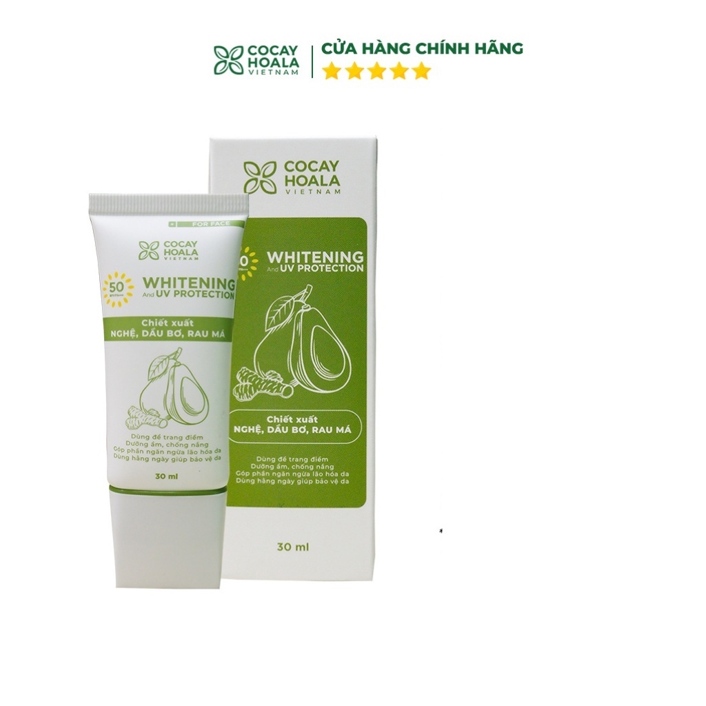 Kem Chống Nắng Bơ Nghệ cocayhoala SPS50/PA+++ Kiềm Dầu Chống Thấm