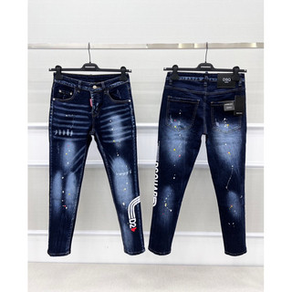 [ Video + Ảnh thật tại shop ]  Quần biker vảy sơn siêu chất - Quần Jean DSQII chữ sườn chạy quanh ống quần siêu nét💥💥