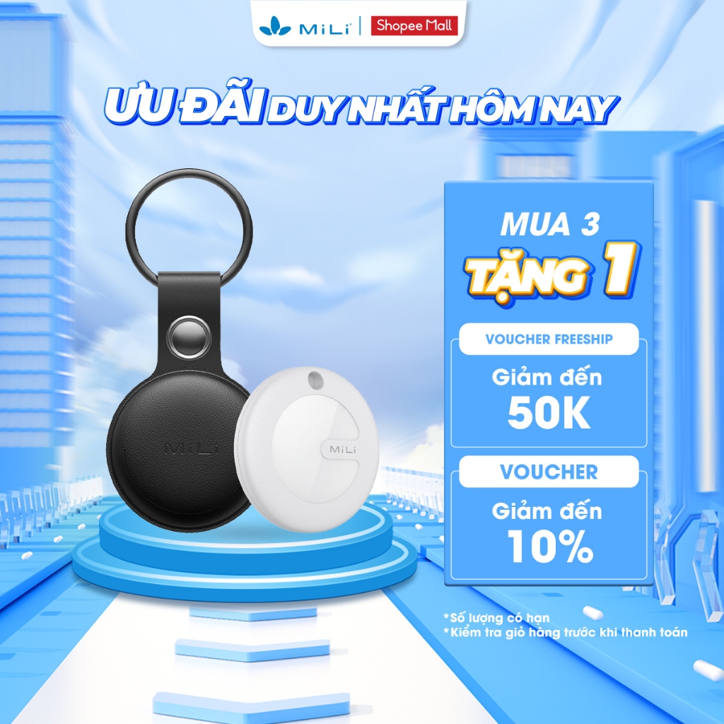 Thiết bị định vị MiLi MiTag HD-P16 tương thích Apple Find my, chống nước IP67, kết nối 50m
