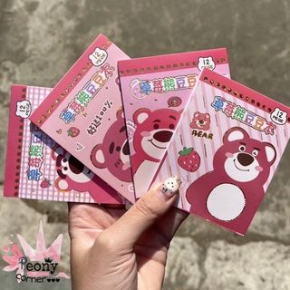 Sổ hình dán sticker gấu dâu lotso size nhỏ 12 tờ siêu cute trang trí sổ tay góc học tập