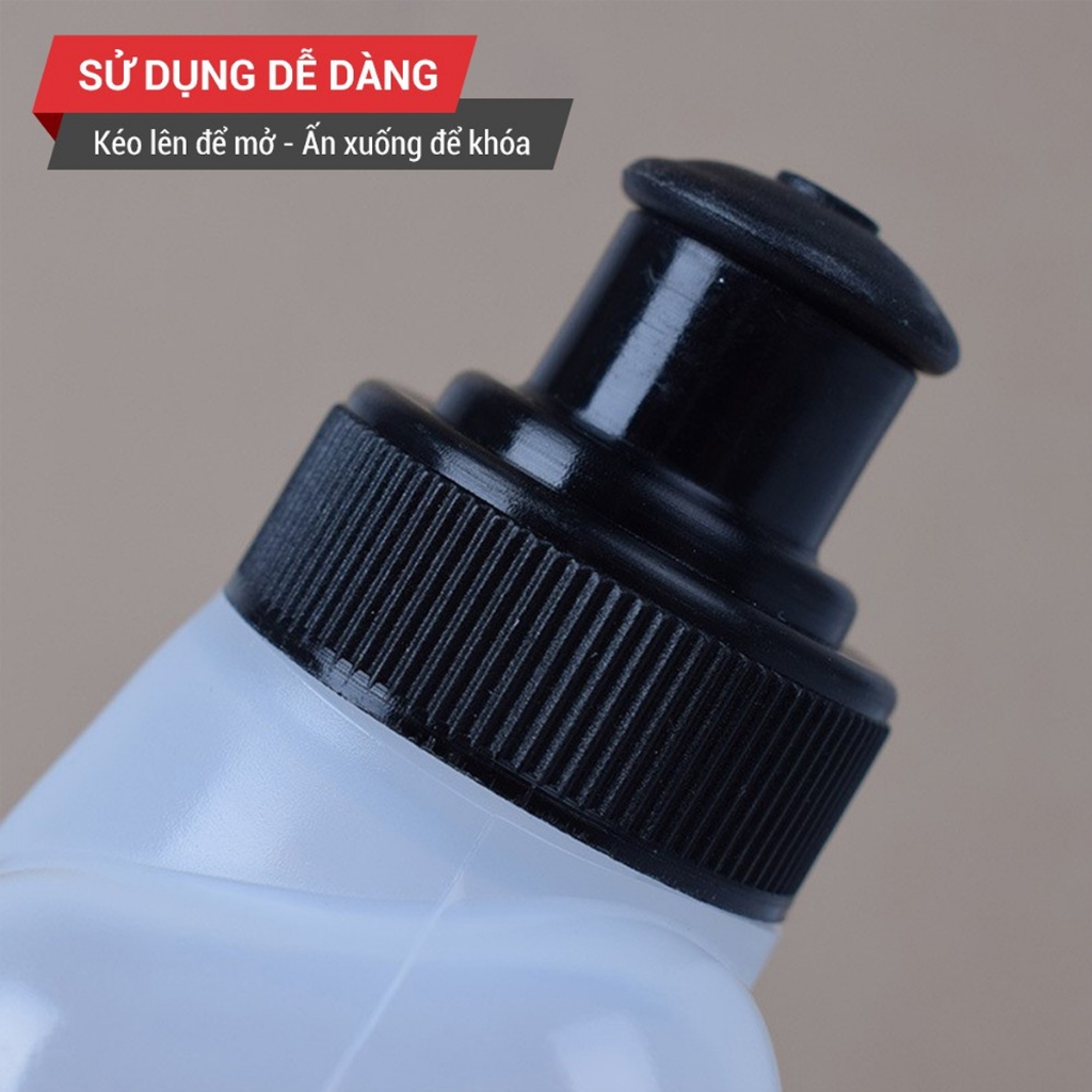 Bình Đựng Nước Bằng Nhựa PVC 280ml, Bình Đựng Nước Chạy Bộ Tập Thể Thao Nhỏ Gọn Nắp Van Phụt Nước Chính Hãng Amalife