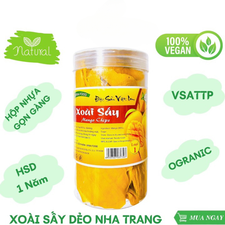 Xoài Sấy Dẻo Nha Trang Food Store 500Gr, Xoài Sấy Vị Ngọt Thanh Chua Nhẹ Tốt Cho Cơ Thể