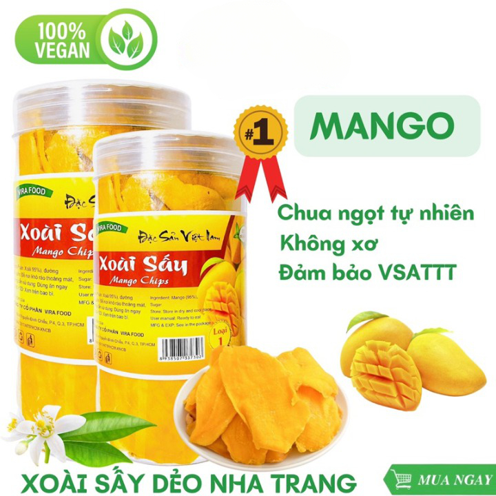 Xoài Sấy Dẻo Nha Trang Food Store 500Gr, Xoài Sấy Vị Ngọt Thanh Chua Nhẹ Tốt Cho Cơ Thể
