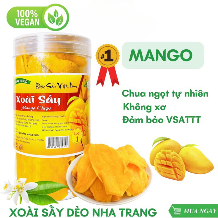 Xoài Sấy Dẻo Nha Trang Food Store 500Gr, Xoài Sấy Vị Ngọt Thanh Chua Nhẹ Tốt Cho Cơ Thể