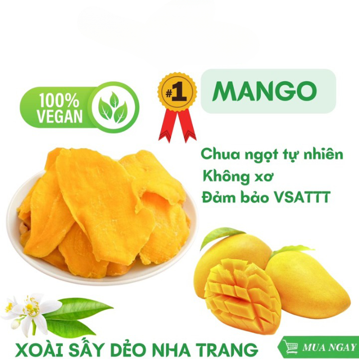 Xoài Sấy Dẻo Nha Trang Food Store 500Gr, Xoài Sấy Vị Ngọt Thanh Chua Nhẹ Tốt Cho Cơ Thể