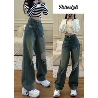 Quần jean rách dáng suông dài phong cách cá tính - Retrostyle - Quanjeanrach9301_P4K15