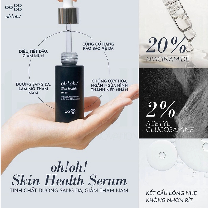 Tinh Chất Dưỡng Trắng Da Giảm Thâm Nám oh!oh! Skin Health Serum With 20% Niacinamide & Acetyl Glucosamine