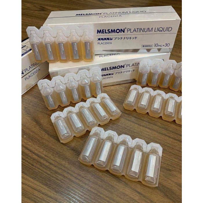 Nước uống đẹp da chống lão hóa Melsmon Platinum Liquid Placenta 10mlx30 ống